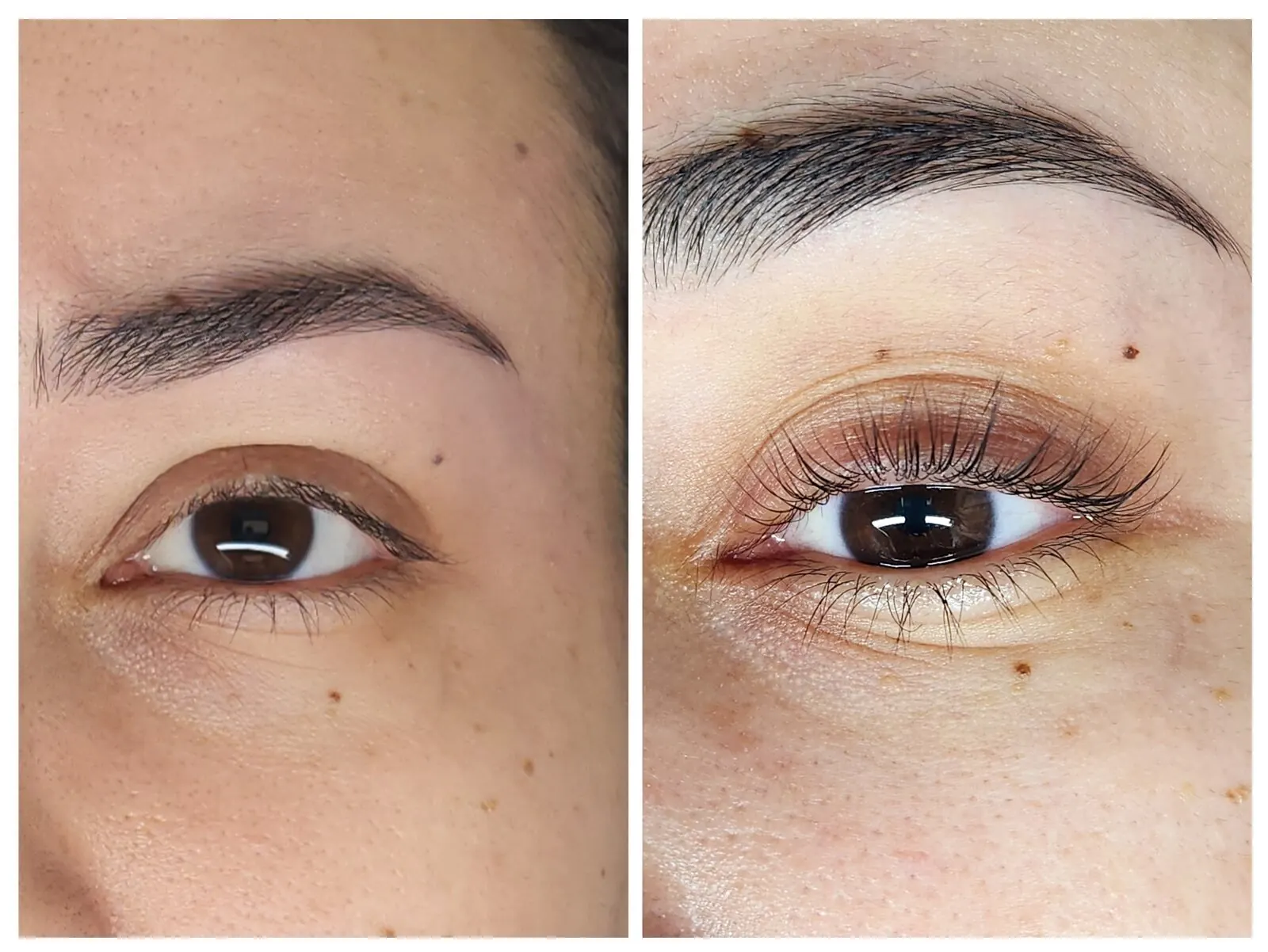 Lash lift before and after
